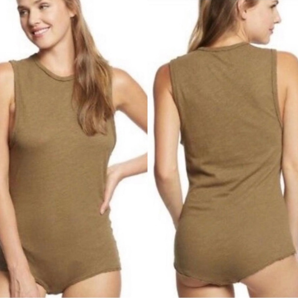 NWT Intimately Free People olive bodysuit XS muscle tank snap FP